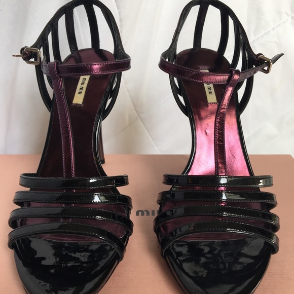 Miu Miu Calzature Donna Metallic Caged Sandals - Picture 2 of 8